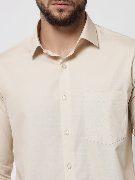 Beige Colour Cotton Shirt For Men 4