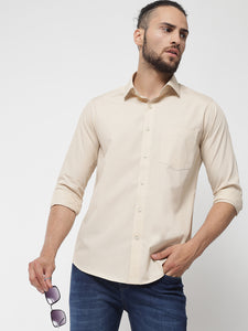 Beige Colour Cotton Shirt For Men 5