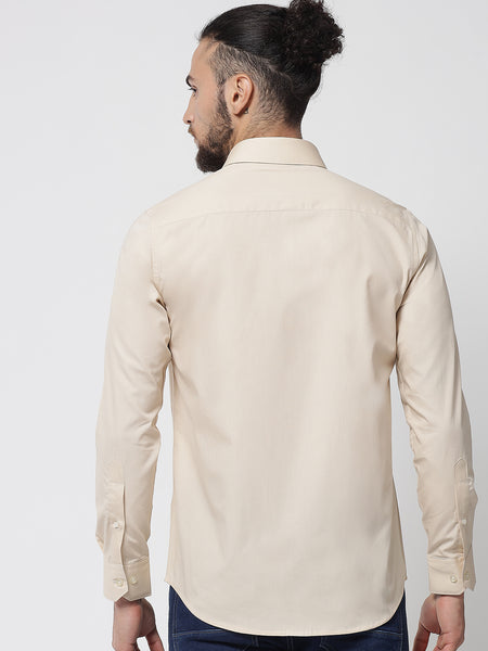 Beige Colour Cotton Shirt For Men 6