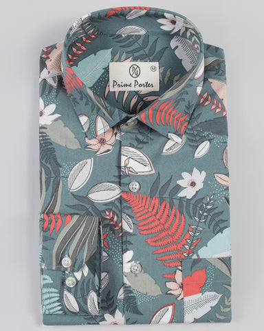Breeze Multicolour Flower Printed Shirt For Men
