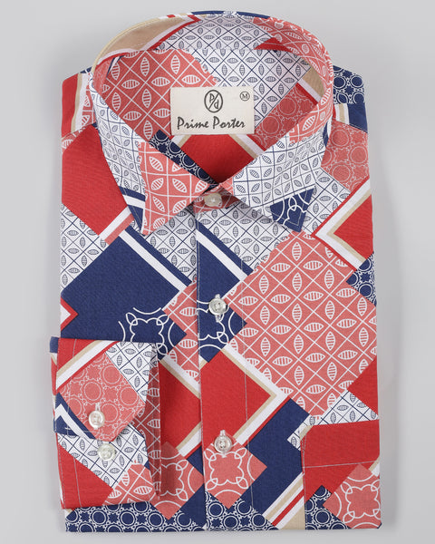 Concept Multicolour Abstract Printed Shirt For Men