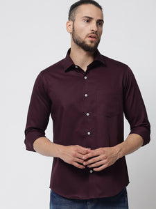 Dark Purple Colour Cotton Shirt For Men 2