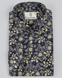 Dune Navy Blue Colour Flower Printed Shirt For Men