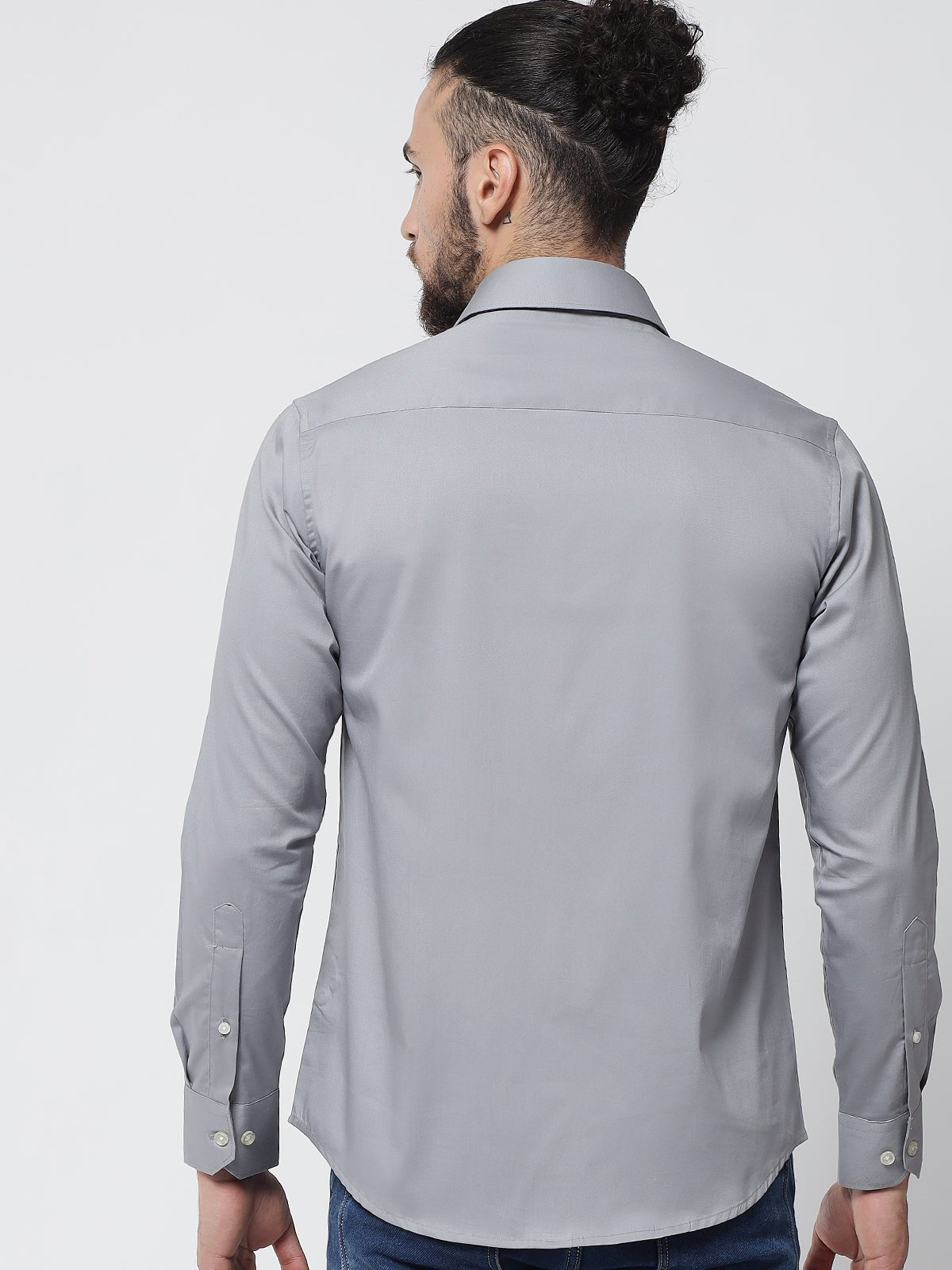 Grey Colour Cotton Shirt For Men – Prime Porter