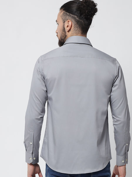 Grey Colour Cotton Shirt For Men 2