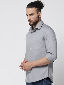 Grey Colour Cotton Shirt For Men 4