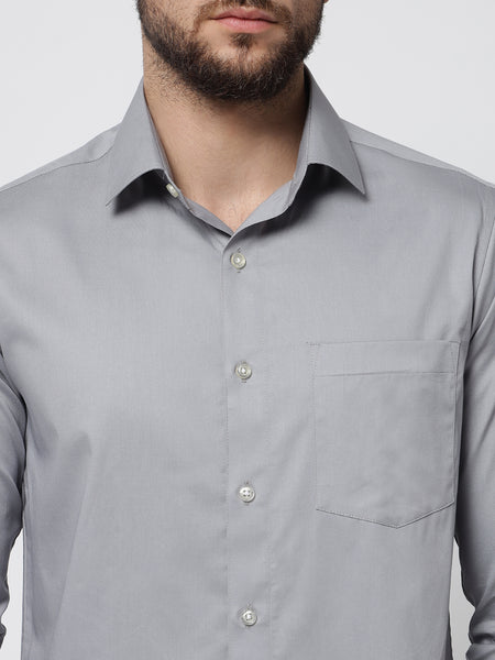 Grey Colour Cotton Shirt For Men 5