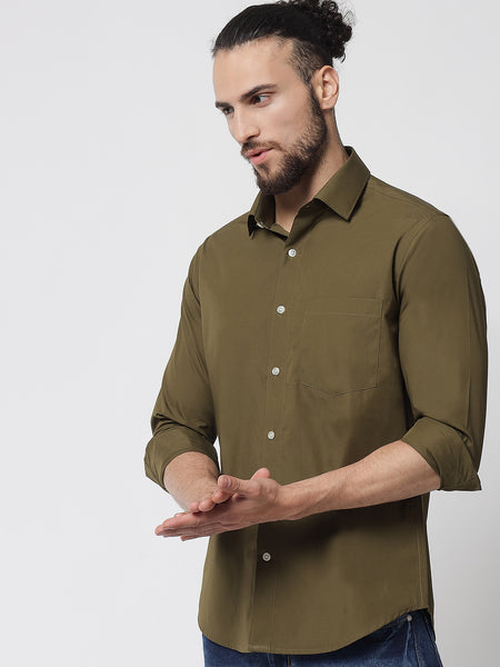 Juniper Green Colour Cotton Shirt For Men 