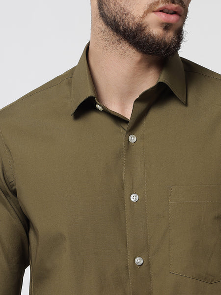 Juniper Green Colour Cotton Shirt For Men 5
