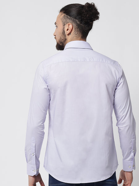 Lavender Purple Colour Cotton Shirt For Men 2