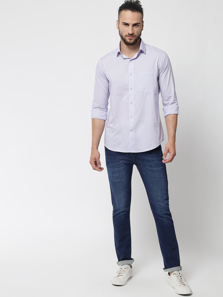 Lavender Purple Colour Cotton Shirt For Men 4