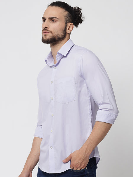 Lavender Purple Colour Cotton Shirt For Men 1