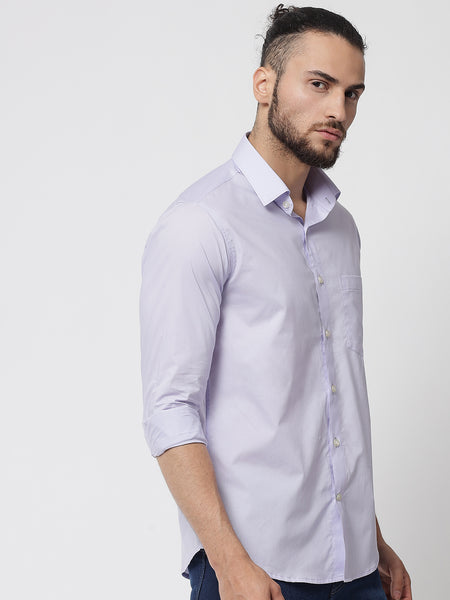 Lavender Purple Colour Cotton Shirt For Men