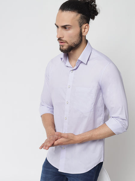 Lavender Purple Colour Cotton Shirt For Men 6