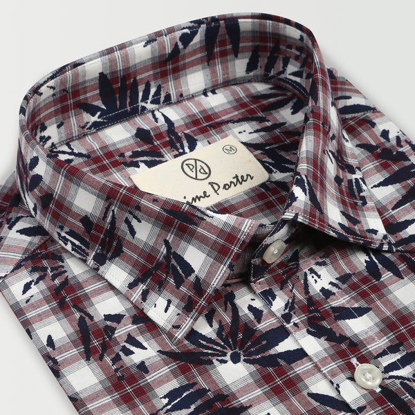 Leaflet Multicolour Printed Checkered Shirts For Men 1