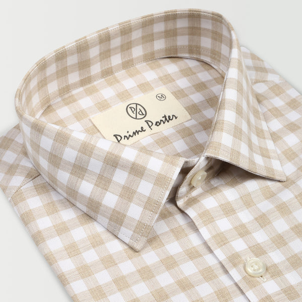 Akasa Brown Colour Check Shirts For Men 1