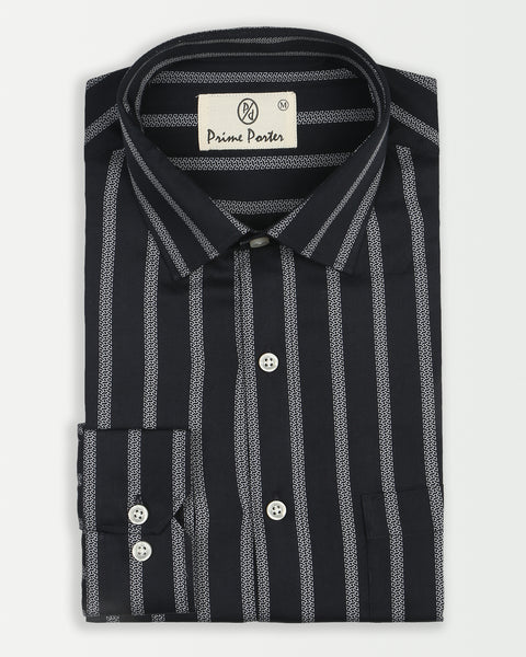 Regalia Stipe Black Stripe Shirt for Men
