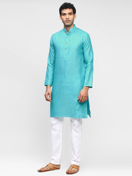 Aquamarine- Pure Linen Kurta