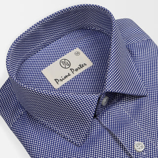 Dark Blue Cotton Dobby Cotton Shirt For Men 1