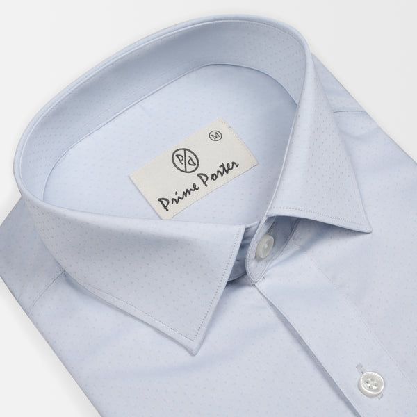 Light Blue Dobby Cotton Shirt For Men 1