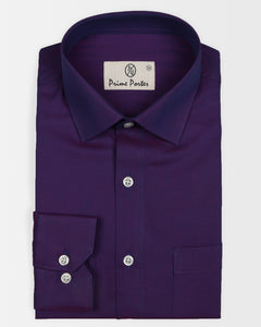 ﻿Dark Purple Dobby Cotton Shirt For Men