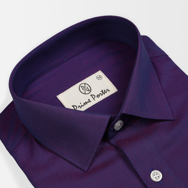 ﻿Dark Purple Dobby Cotton Shirt For Men 1