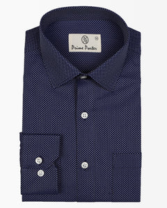 ﻿Indigo Blue Coloured Dobby Shirt For Men