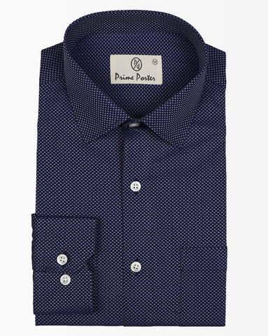 ﻿Indigo Blue Coloured Dobby Shirt For Men