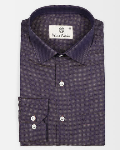 Purple Dobby Cotton Shirt For Men