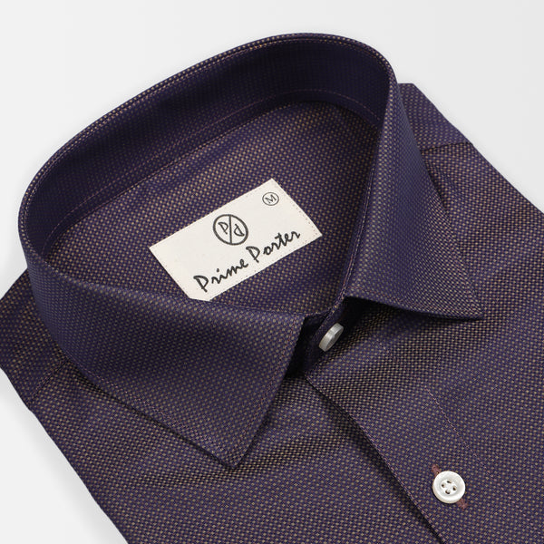 Purple Dobby Cotton Shirt For Men 1
