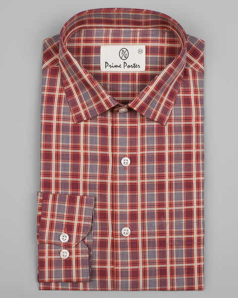 apple-red-coloured-cotton-check-shirt