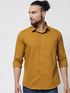 Medallion Yellow Colour Cotton Shirt For Men