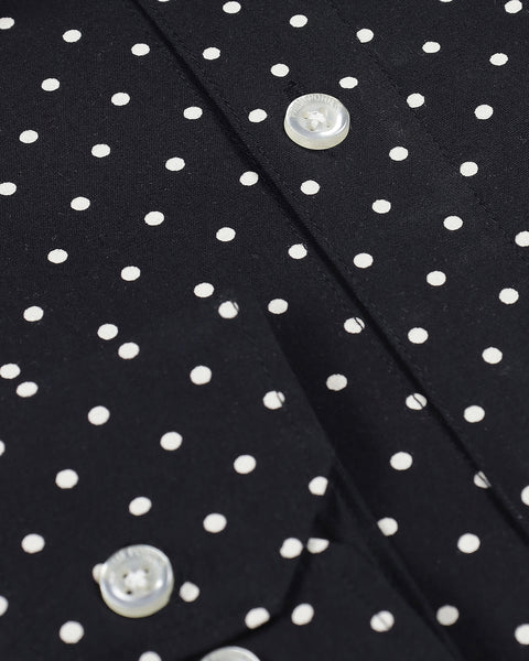 Molecule Black Polka Dot Printed Shirt For Men 2