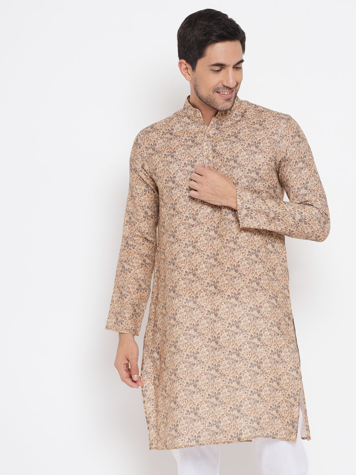 Nafs Pure Linen Printed Kurta For Men 1