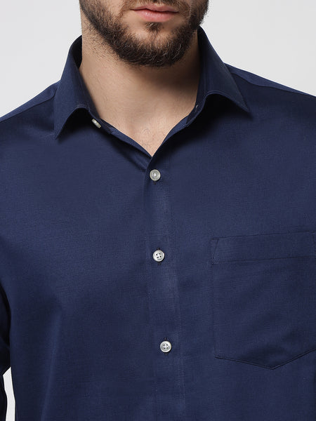 Navy Blue Colour Cotton Shirt For Men 4