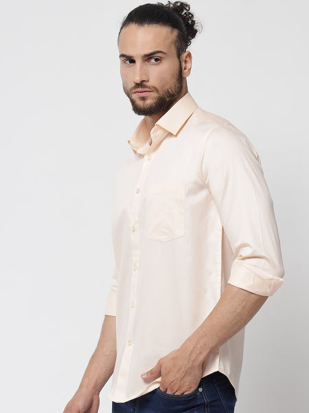 Peach Colour Cotton Shirt For Men 4