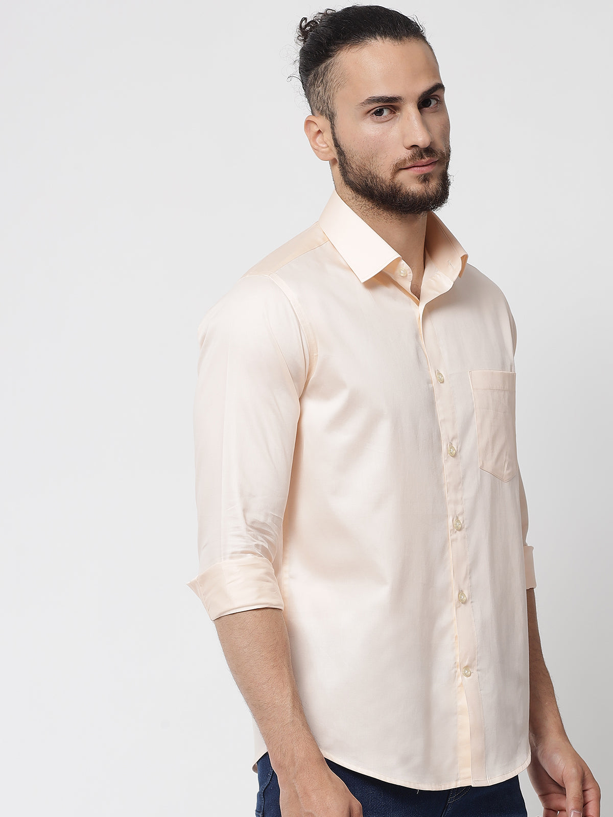 Peach Colour Cotton Shirt For Men 1