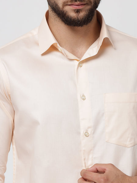 Peach Colour Cotton Shirt For Men 5