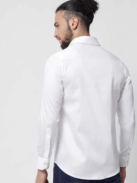 Pure White Colour Cotton Shirt For Men 3