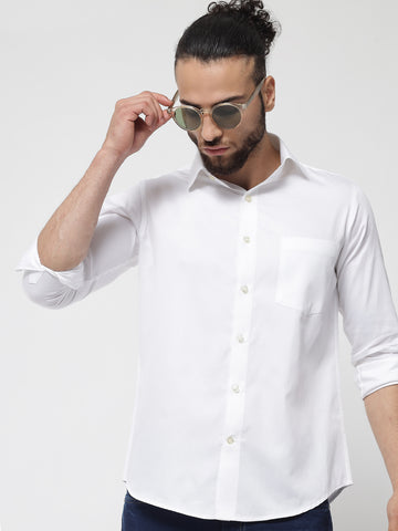 Pure White Colour Cotton Shirt For Men 6