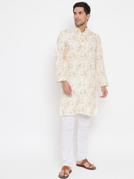 Riwaayat Pure Linen Printed Kurta For Men 2