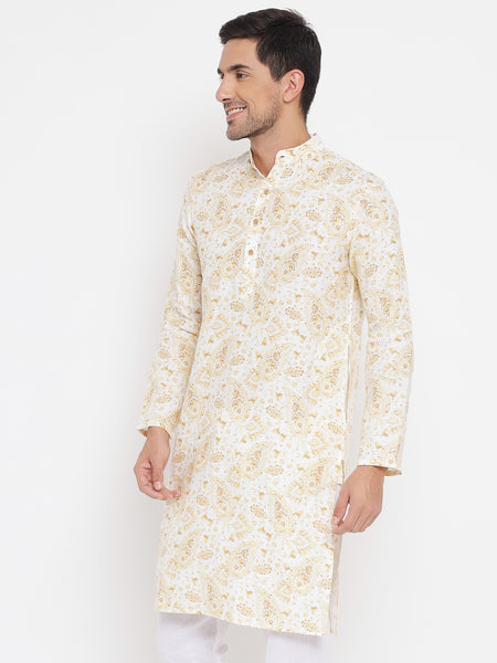 Riwaayat Pure Linen Printed Kurta For Men 3