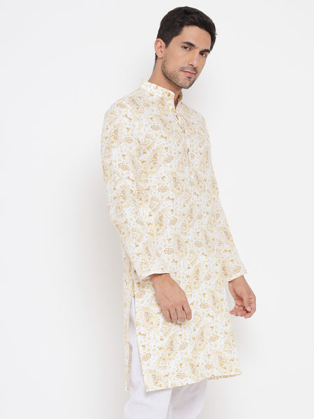 Riwaayat Pure Linen Printed Kurta For Men 4