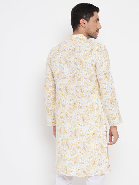 Riwaayat Pure Linen Printed Kurta For Men 5