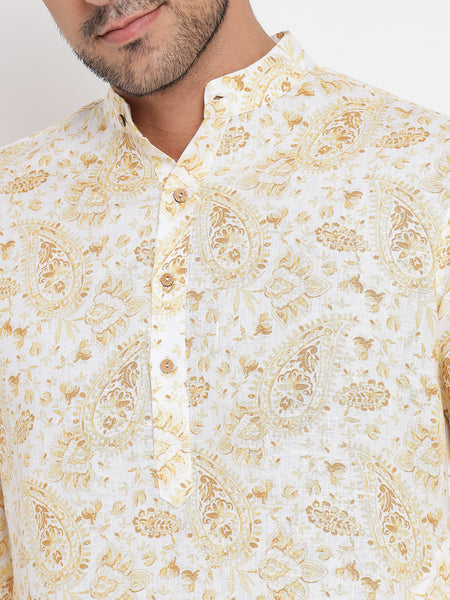 Riwaayat Pure Linen Printed Kurta For Men 7