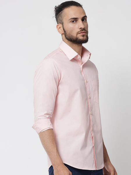 rose-pink-colour-cotton-shirt-for-men 1