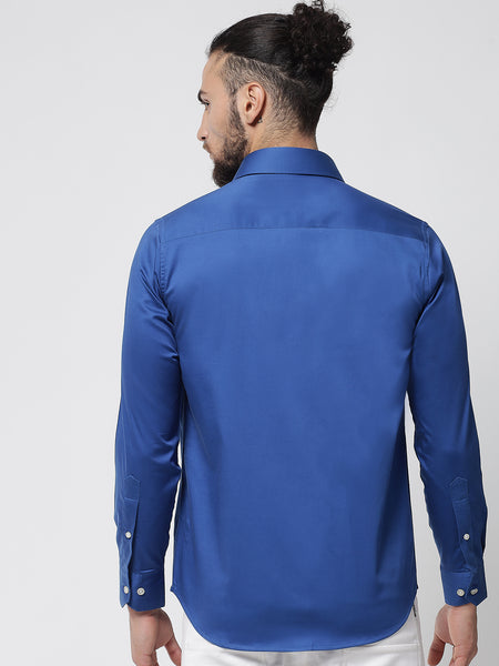 Royal Blue Colour Cotton Shirt For Men 2