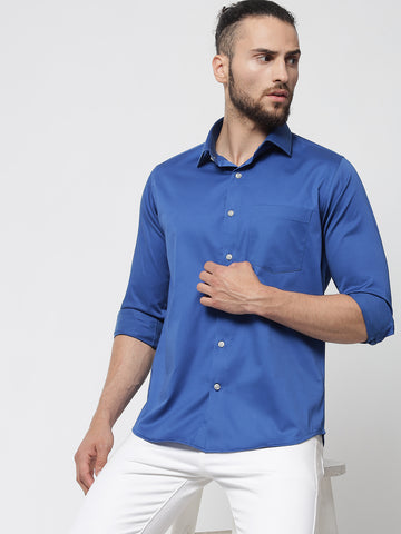 Royal Blue Colour Cotton Shirt For Men 6
