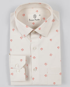 Shute Cream Colour Parachute Printed Shirt For Men