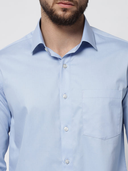 Sky Blue Colour Cotton Shirt For Men 5